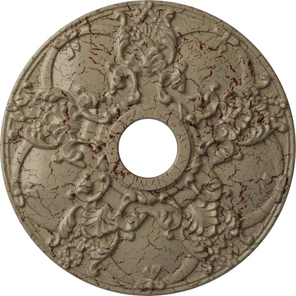 Ekena Millwork Norwich Ceiling Medallion (Canopies up to 4 1/2"), 18"OD x 3 1/2"ID x 1 3/8"P, Gobi Desert Crackle CM18NOGDC - main